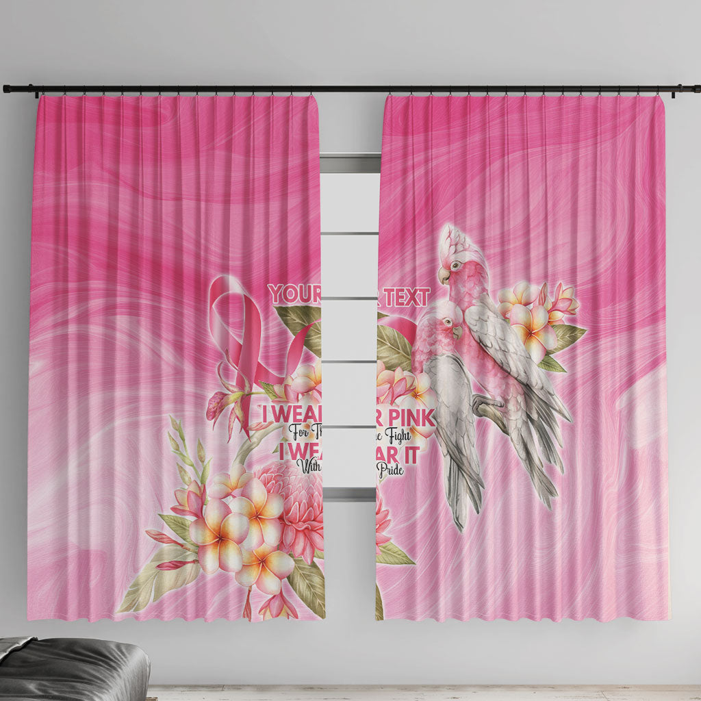 Personalised I Wear Pink For The Fight Window Curtain Australian Breast Cancer Support Spirit