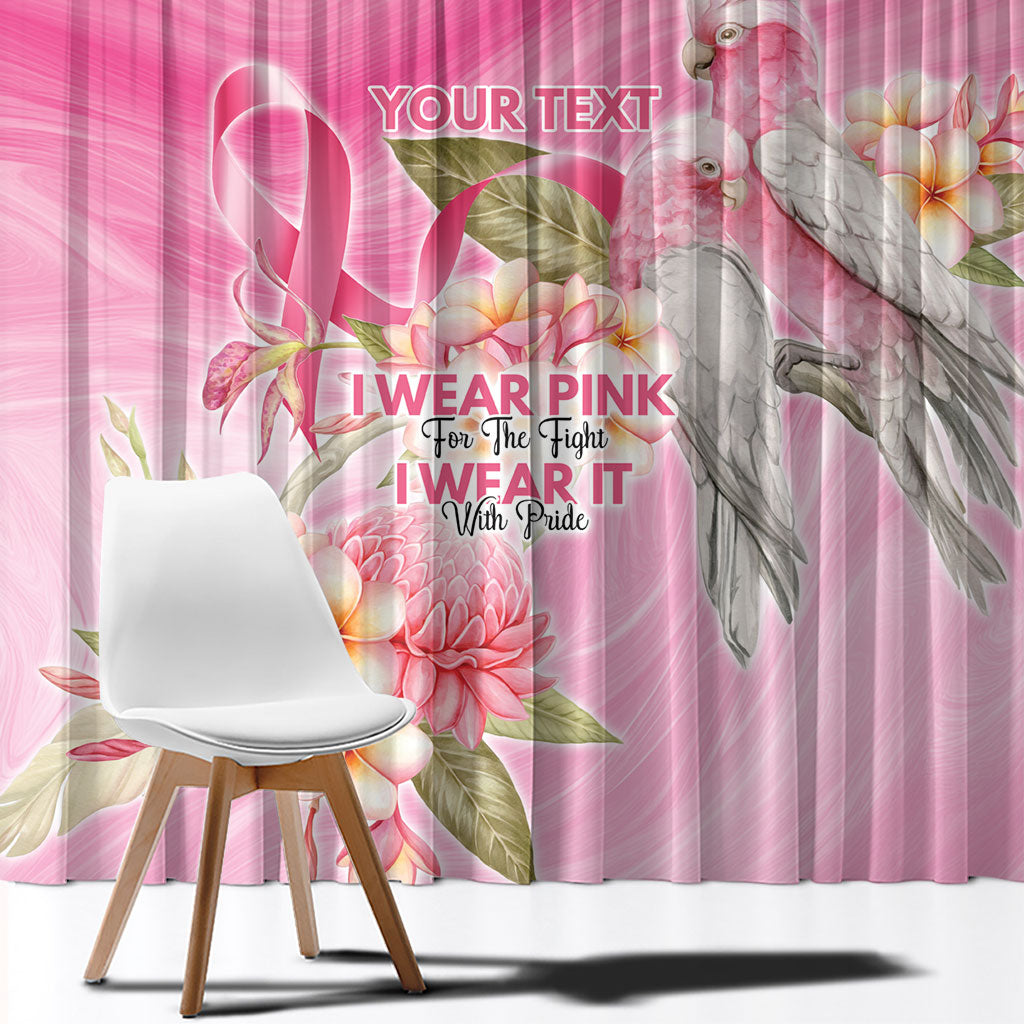 Personalised I Wear Pink For The Fight Window Curtain Australian Breast Cancer Support Spirit