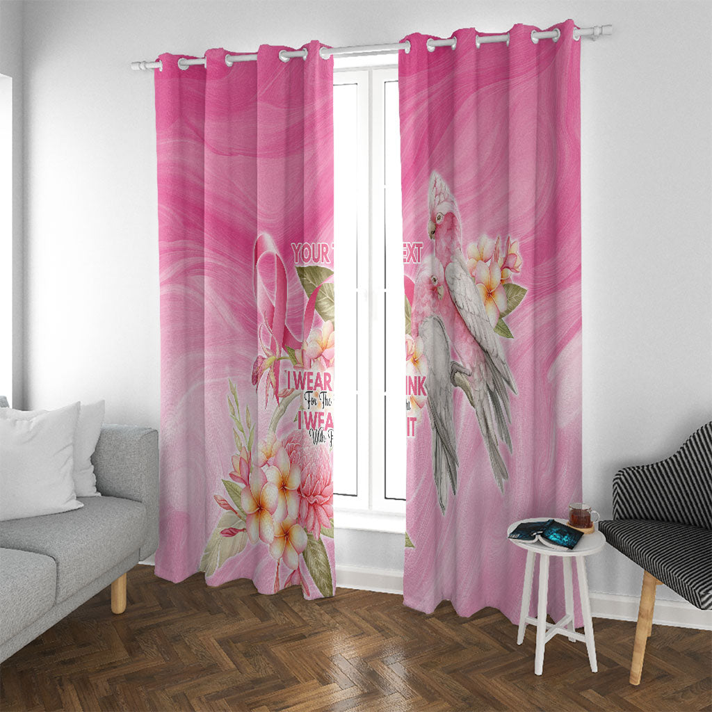 Personalised I Wear Pink For The Fight Window Curtain Australian Breast Cancer Support Spirit