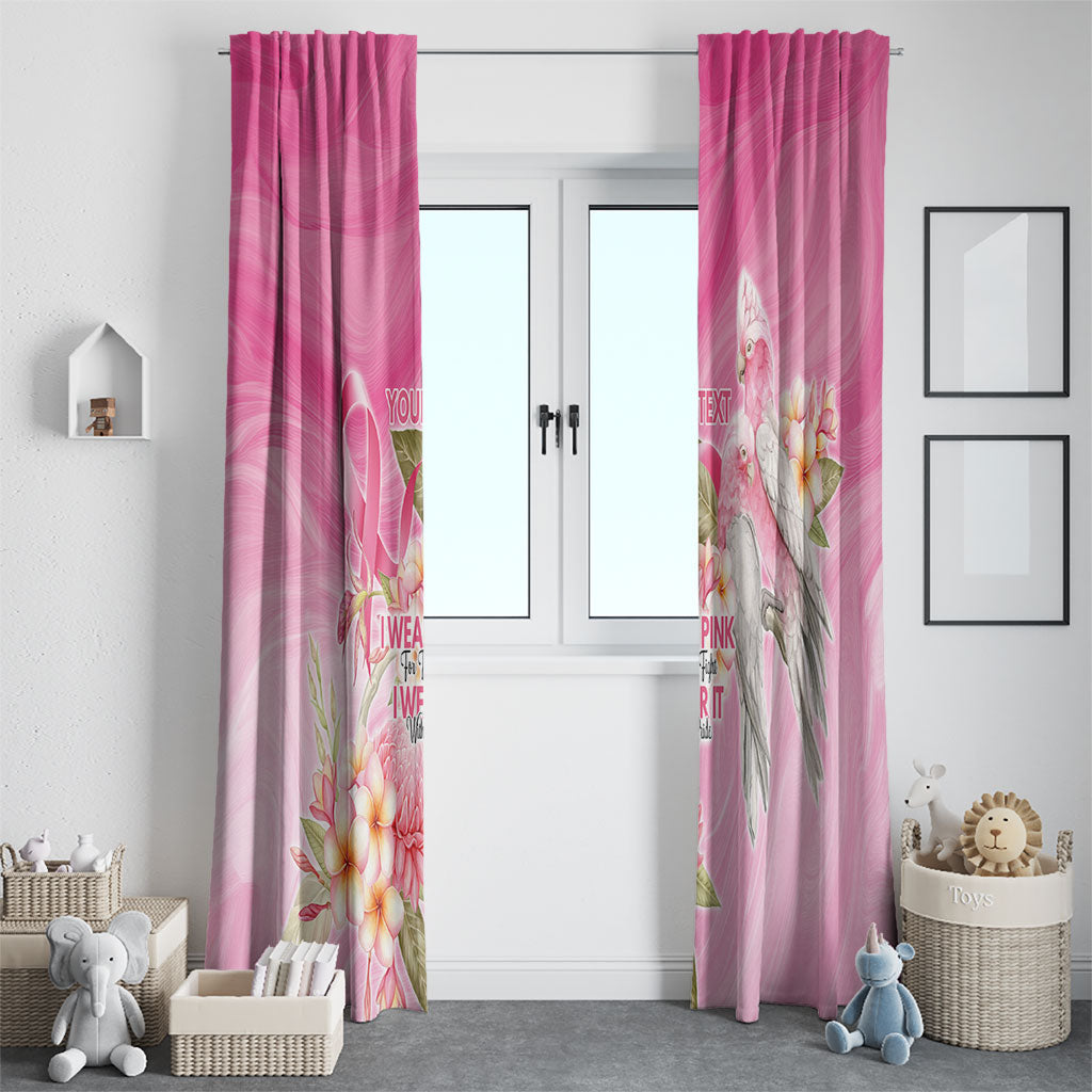 Personalised I Wear Pink For The Fight Window Curtain Australian Breast Cancer Support Spirit