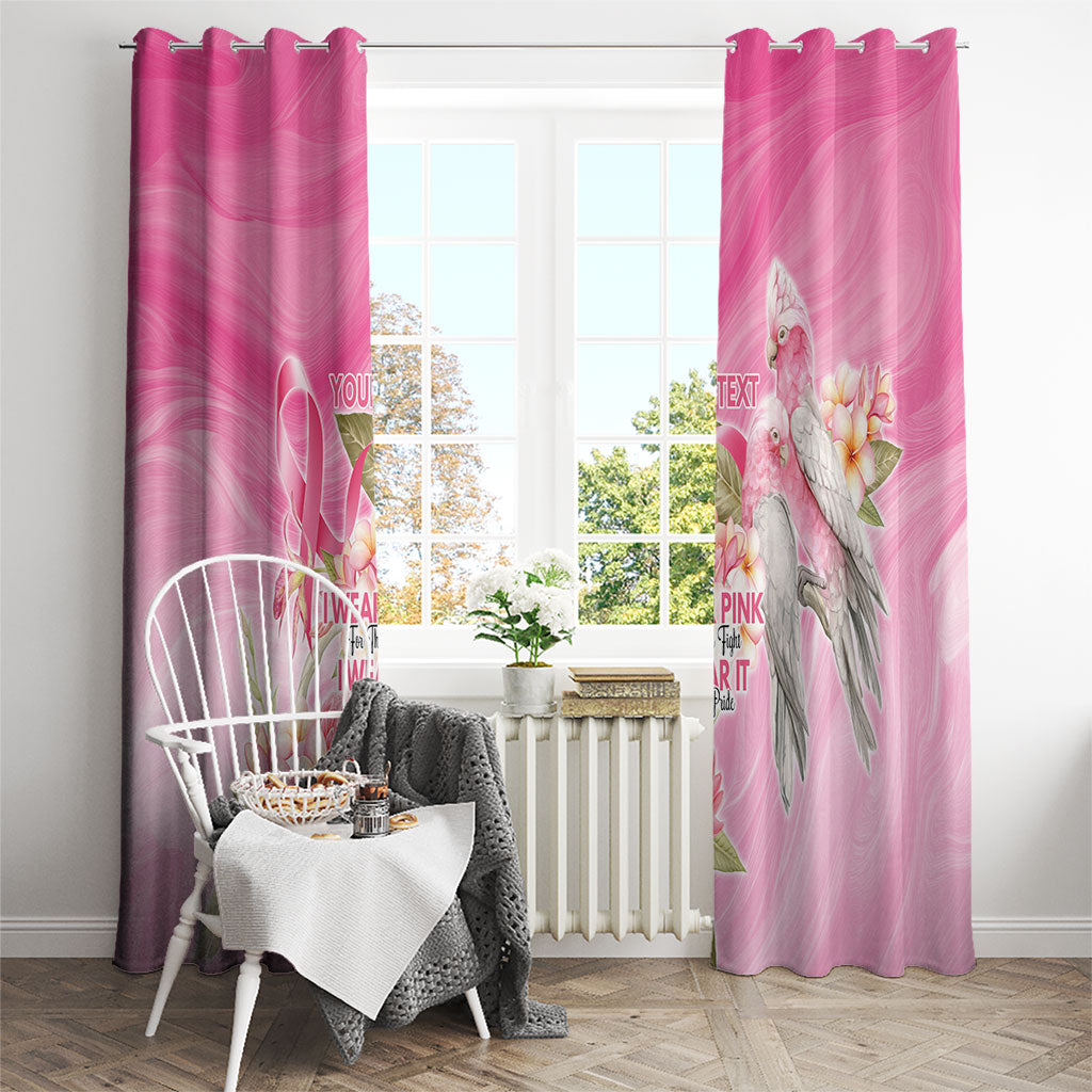Personalised I Wear Pink For The Fight Window Curtain Australian Breast Cancer Support Spirit