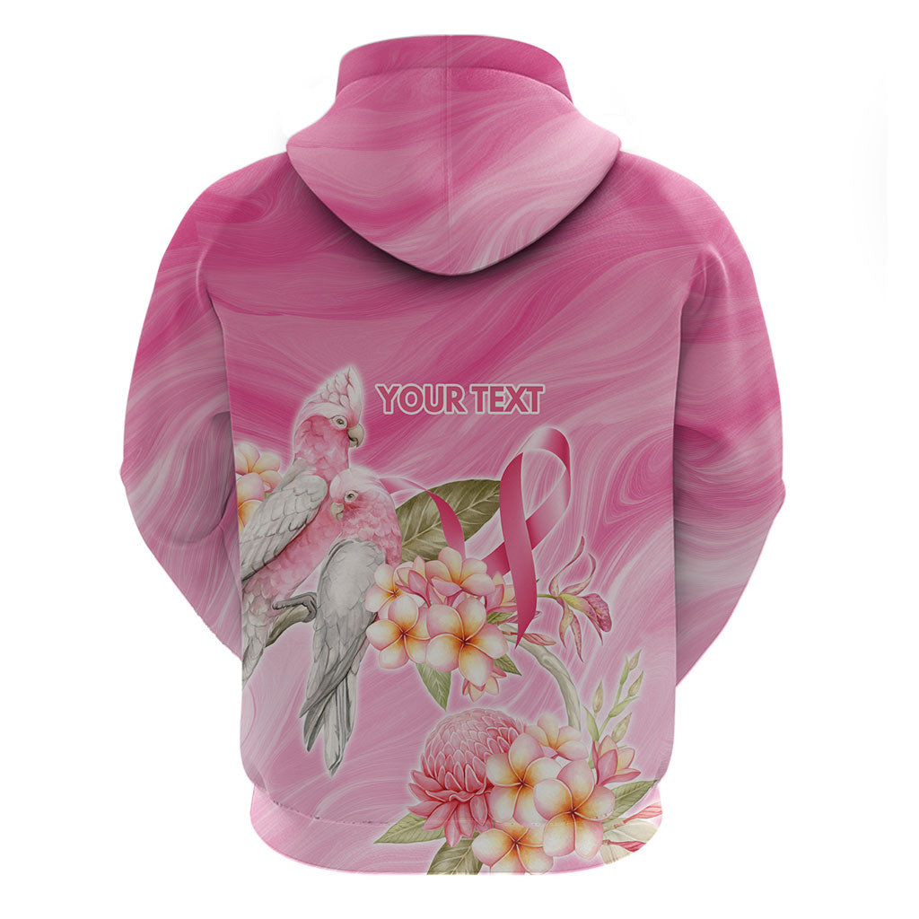 Personalised I Wear Pink For The Fight Zip Hoodie Australian Breast Cancer Support Spirit