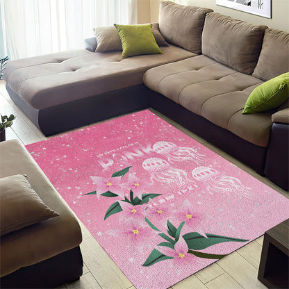 Personalised Pink Boronia of Hope Area Rug Australia’s Fight Against Breast Cancer Support