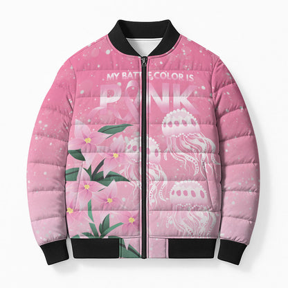 Personalised Pink Boronia of Hope Bomber Puffer Jacket Australia’s Fight Against Breast Cancer Support