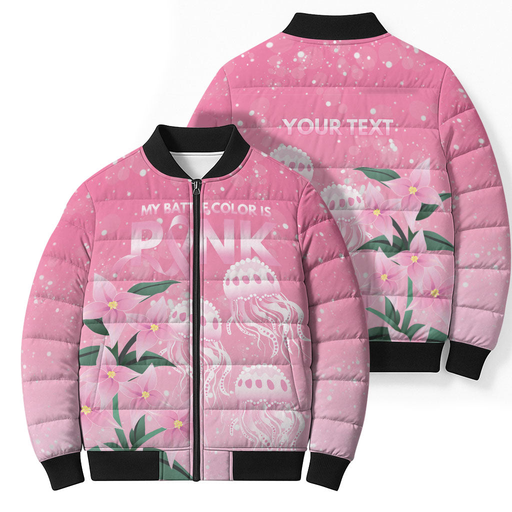 Personalised Pink Boronia of Hope Bomber Puffer Jacket Australia’s Fight Against Breast Cancer Support