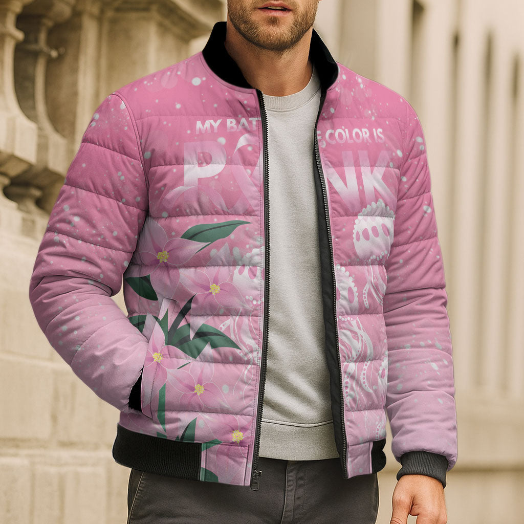 Personalised Pink Boronia of Hope Bomber Puffer Jacket Australia’s Fight Against Breast Cancer Support