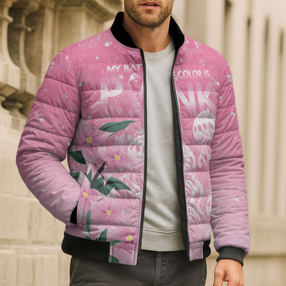 Personalised Pink Boronia of Hope Bomber Puffer Jacket Australia’s Fight Against Breast Cancer Support