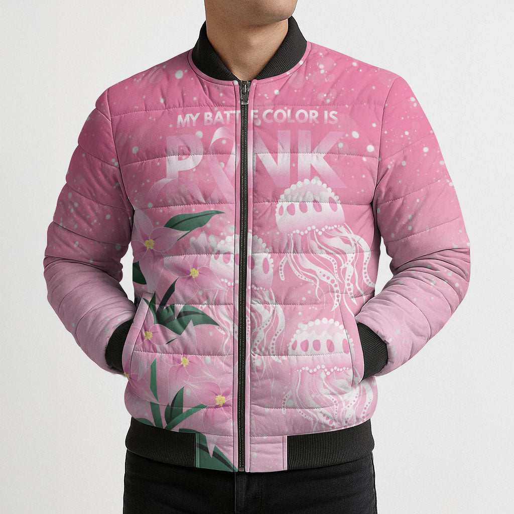 Personalised Pink Boronia of Hope Bomber Puffer Jacket Australia’s Fight Against Breast Cancer Support