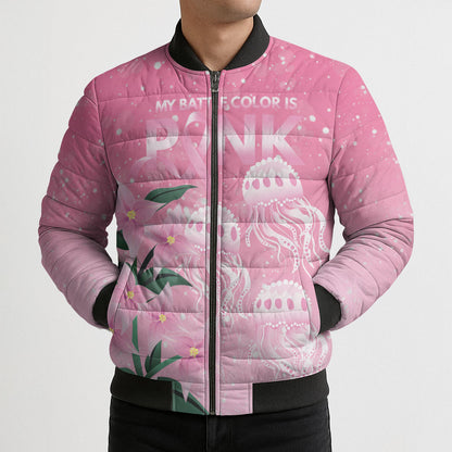 Personalised Pink Boronia of Hope Bomber Puffer Jacket Australia’s Fight Against Breast Cancer Support