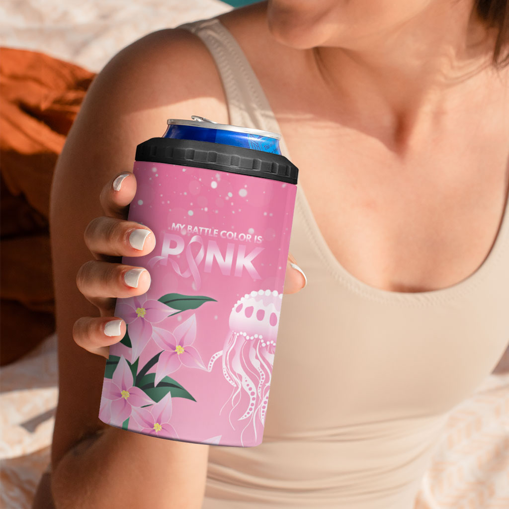 Personalised Pink Boronia of Hope 4 in 1 Can Cooler Tumbler Australia’s Fight Against Breast Cancer Support