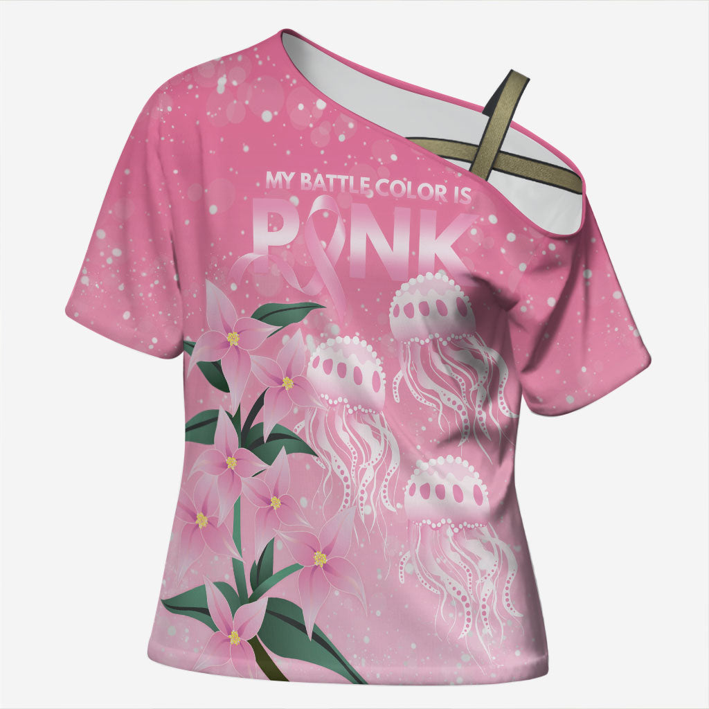 Personalised Pink Boronia of Hope Cross Shoulder Shirt Australia’s Fight Against Breast Cancer Support