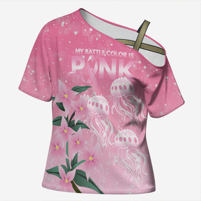 Personalised Pink Boronia of Hope Cross Shoulder Shirt Australia’s Fight Against Breast Cancer Support