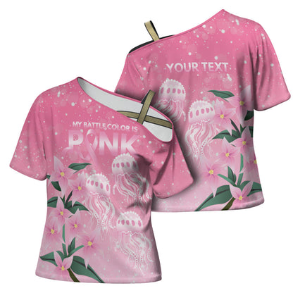 Personalised Pink Boronia of Hope Cross Shoulder Shirt Australia’s Fight Against Breast Cancer Support