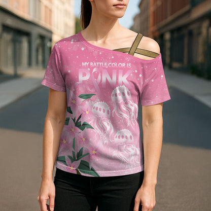 Personalised Pink Boronia of Hope Cross Shoulder Shirt Australia’s Fight Against Breast Cancer Support