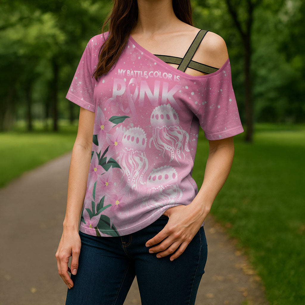 Personalised Pink Boronia of Hope Cross Shoulder Shirt Australia’s Fight Against Breast Cancer Support