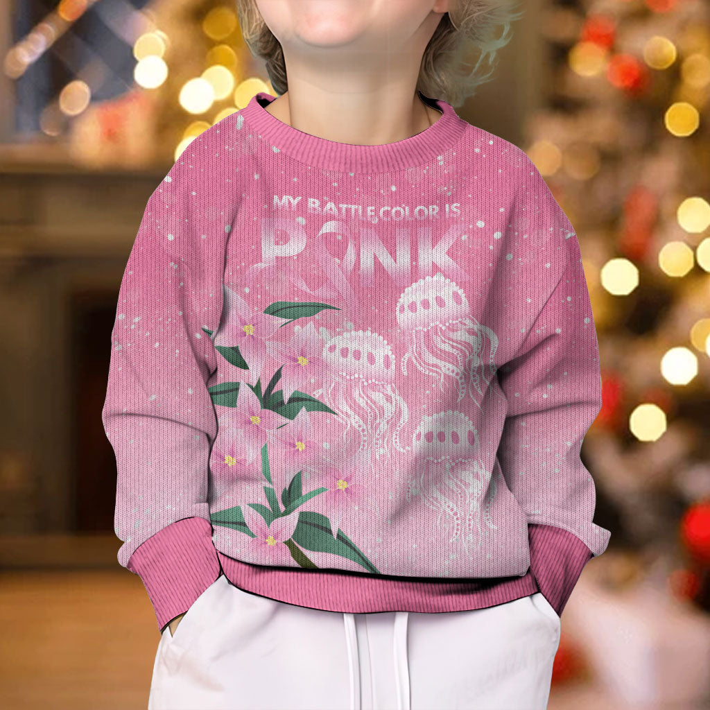 Personalised Pink Boronia of Hope Kid Ugly Christmas Sweater Australia’s Fight Against Breast Cancer Support