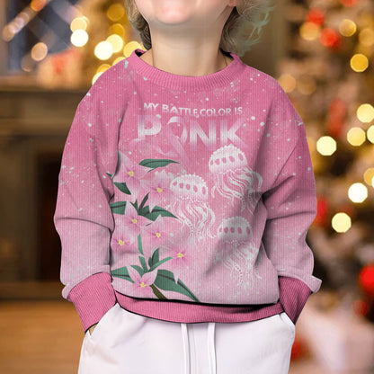 Personalised Pink Boronia of Hope Kid Ugly Christmas Sweater Australia’s Fight Against Breast Cancer Support