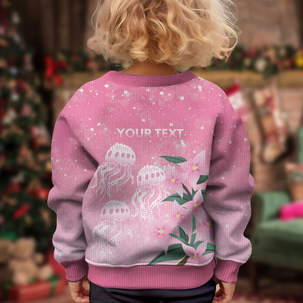 Personalised Pink Boronia of Hope Kid Ugly Christmas Sweater Australia’s Fight Against Breast Cancer Support