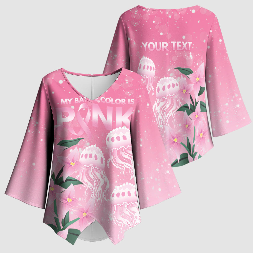 Personalised Pink Boronia of Hope Kimono Sleeve Blouse Australia’s Fight Against Breast Cancer Support