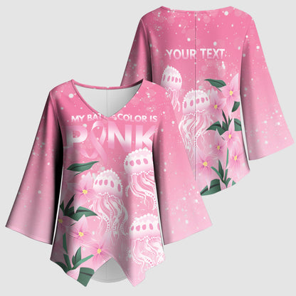 Personalised Pink Boronia of Hope Kimono Sleeve Blouse Australia’s Fight Against Breast Cancer Support