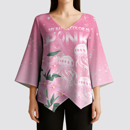Personalised Pink Boronia of Hope Kimono Sleeve Blouse Australia’s Fight Against Breast Cancer Support