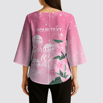 Personalised Pink Boronia of Hope Kimono Sleeve Blouse Australia’s Fight Against Breast Cancer Support
