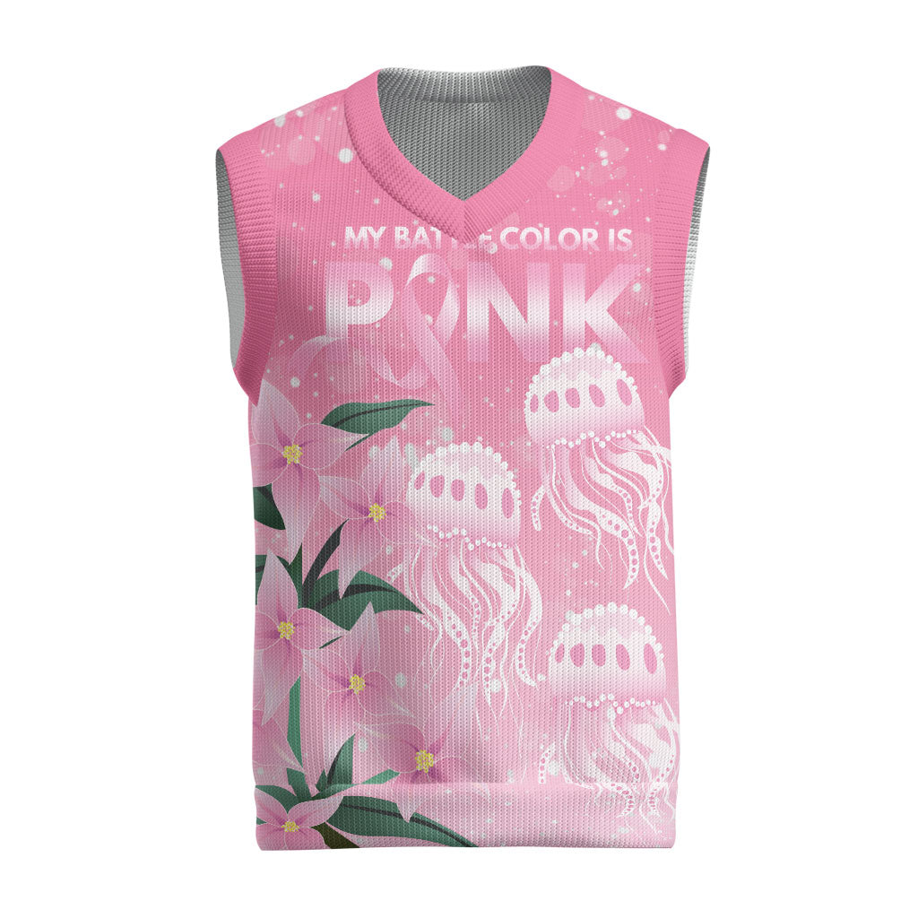 Personalised Pink Boronia of Hope Christmas Knitted V-Neck Vest Australia’s Fight Against Breast Cancer Support