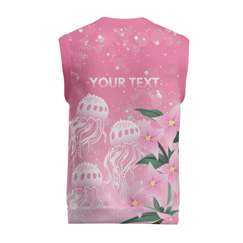 Personalised Pink Boronia of Hope Christmas Knitted V-Neck Vest Australia’s Fight Against Breast Cancer Support