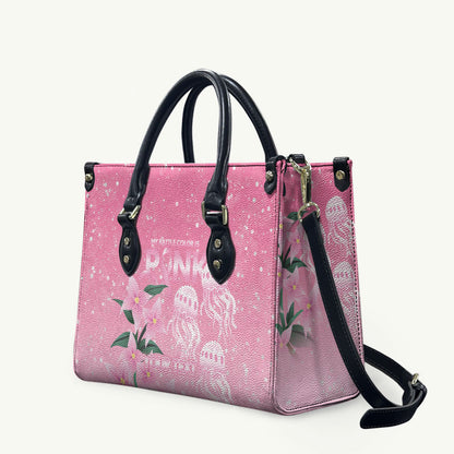 Personalised Pink Boronia of Hope Leather Bag Australia’s Fight Against Breast Cancer Support