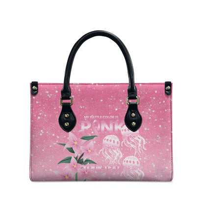 Personalised Pink Boronia of Hope Leather Bag Australia’s Fight Against Breast Cancer Support