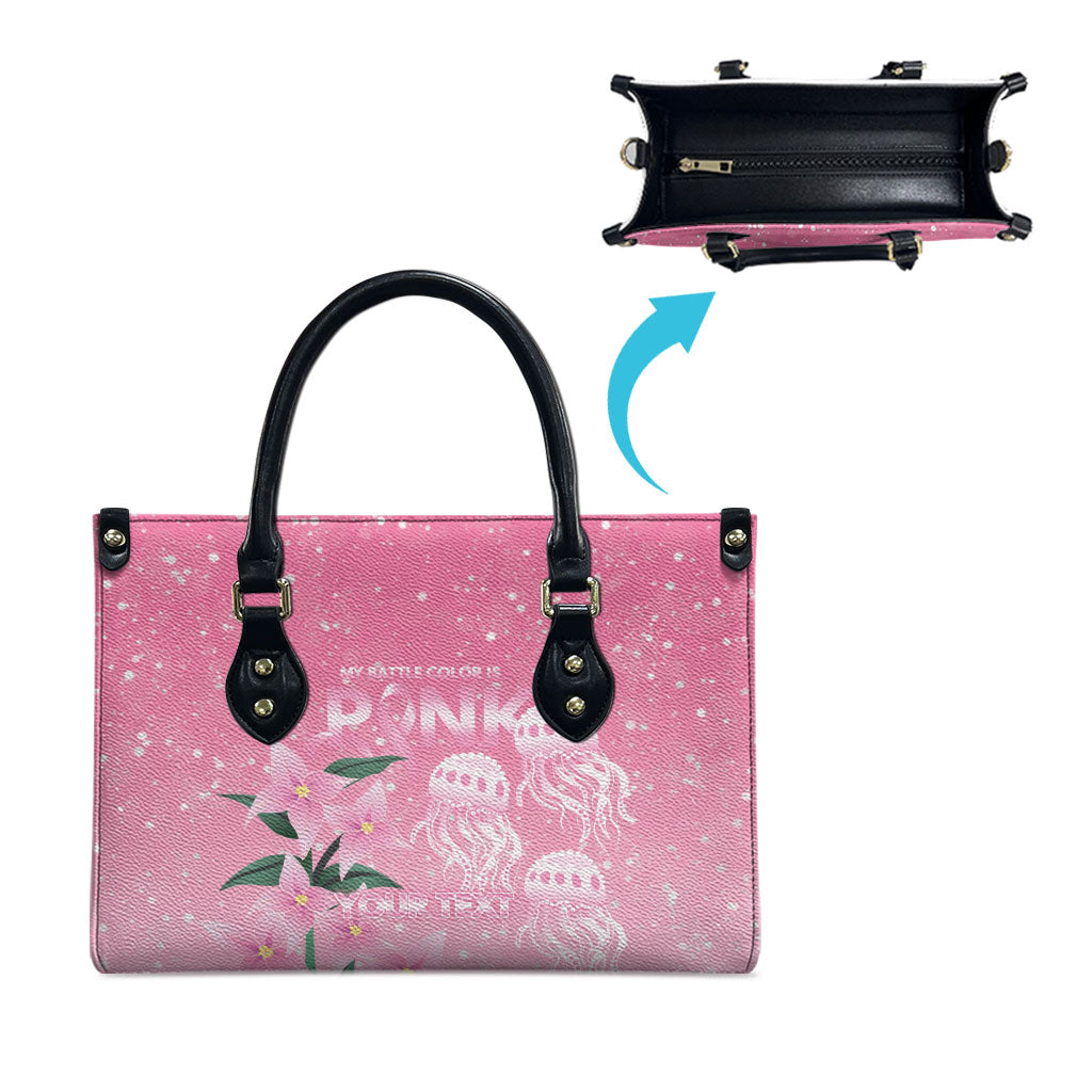 Personalised Pink Boronia of Hope Leather Bag Australia’s Fight Against Breast Cancer Support