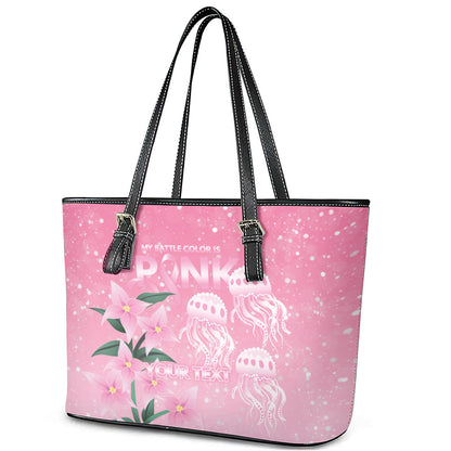 Personalised Pink Boronia of Hope Leather Tote Bag Australia’s Fight Against Breast Cancer Support