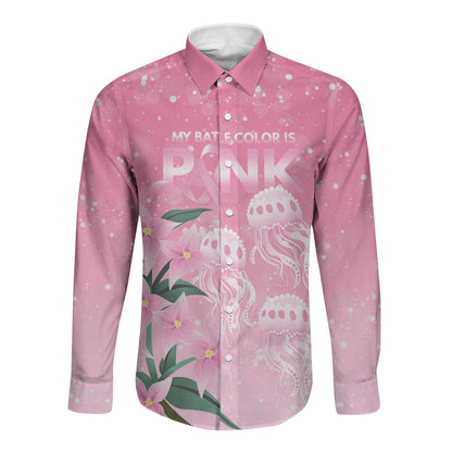 Personalised Pink Boronia of Hope Long Sleeve Button Shirt Australia’s Fight Against Breast Cancer Support