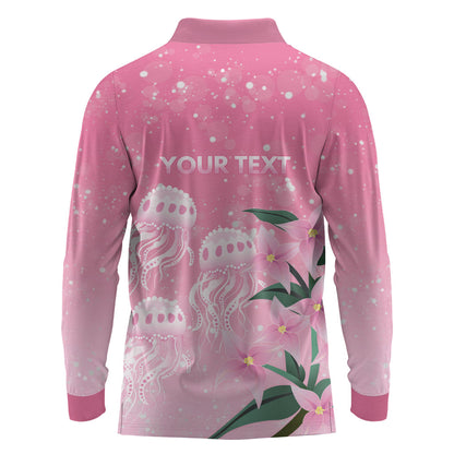 Personalised Pink Boronia of Hope Long Sleeve Polo Shirt Australia’s Fight Against Breast Cancer Support