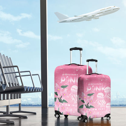 Personalised Pink Boronia of Hope Luggage Cover Australia’s Fight Against Breast Cancer Support