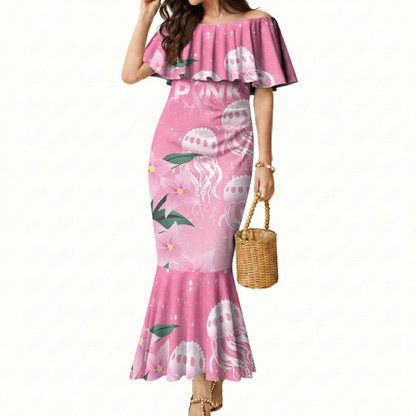 Personalised Pink Boronia of Hope Mermaid Dress Australia’s Fight Against Breast Cancer Support