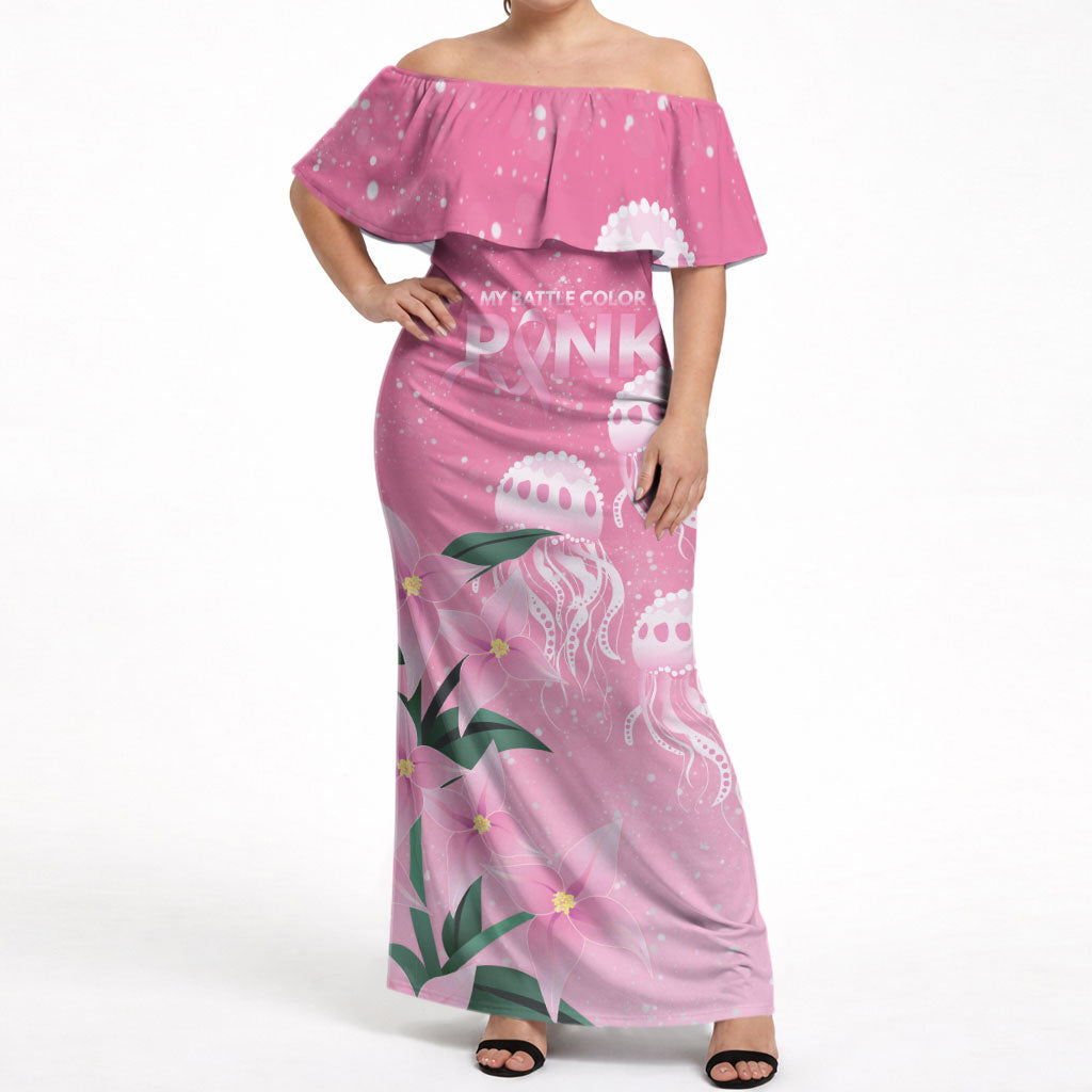 Personalised Pink Boronia of Hope Off Shoulder Maxi Dress Australia’s Fight Against Breast Cancer Support