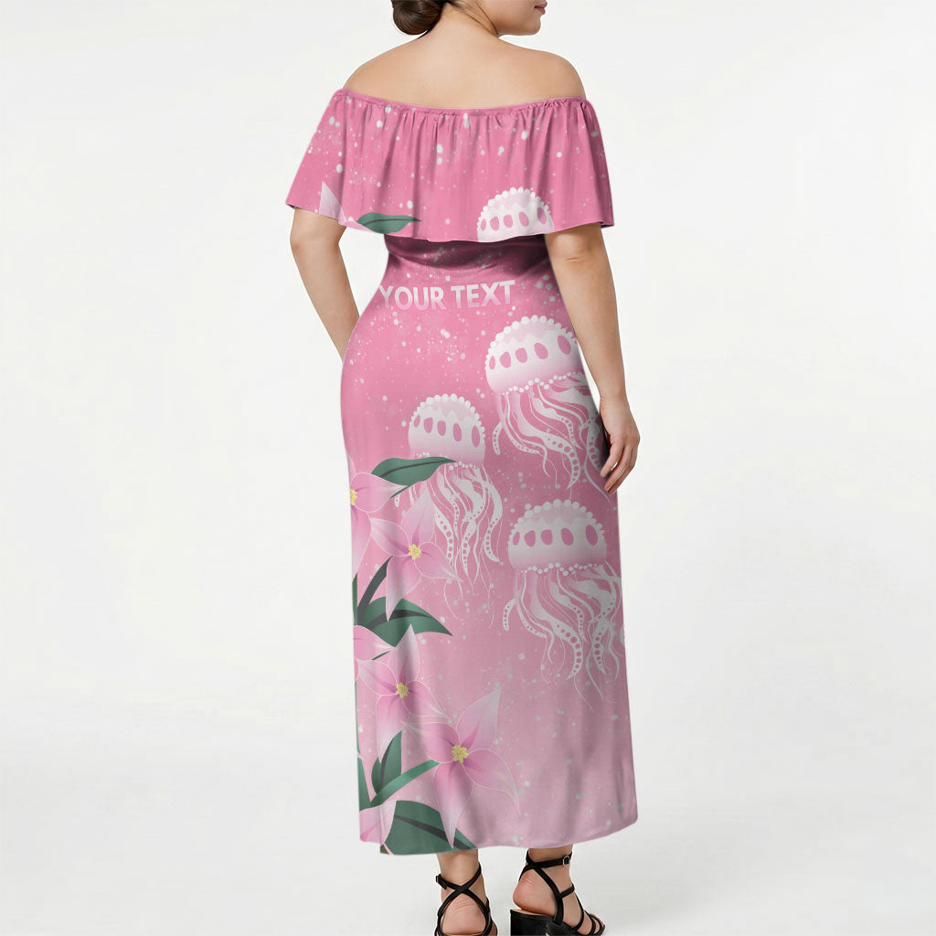 Personalised Pink Boronia of Hope Off Shoulder Maxi Dress Australia’s Fight Against Breast Cancer Support