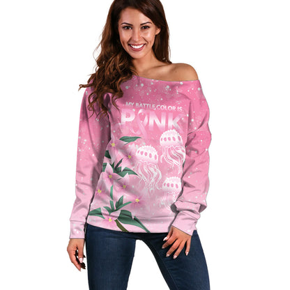 Personalised Pink Boronia of Hope Off Shoulder Sweater Australia’s Fight Against Breast Cancer Support