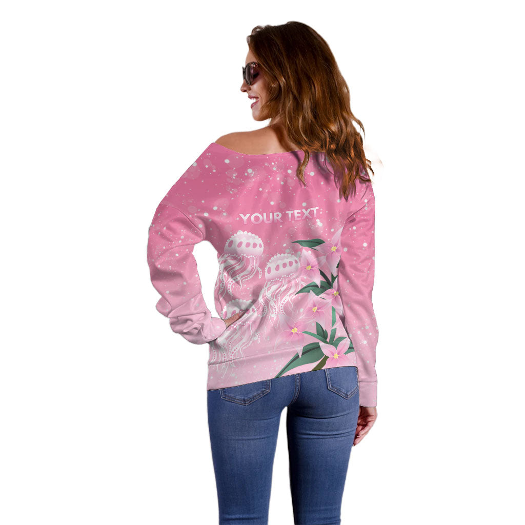 Personalised Pink Boronia of Hope Off Shoulder Sweater Australia’s Fight Against Breast Cancer Support