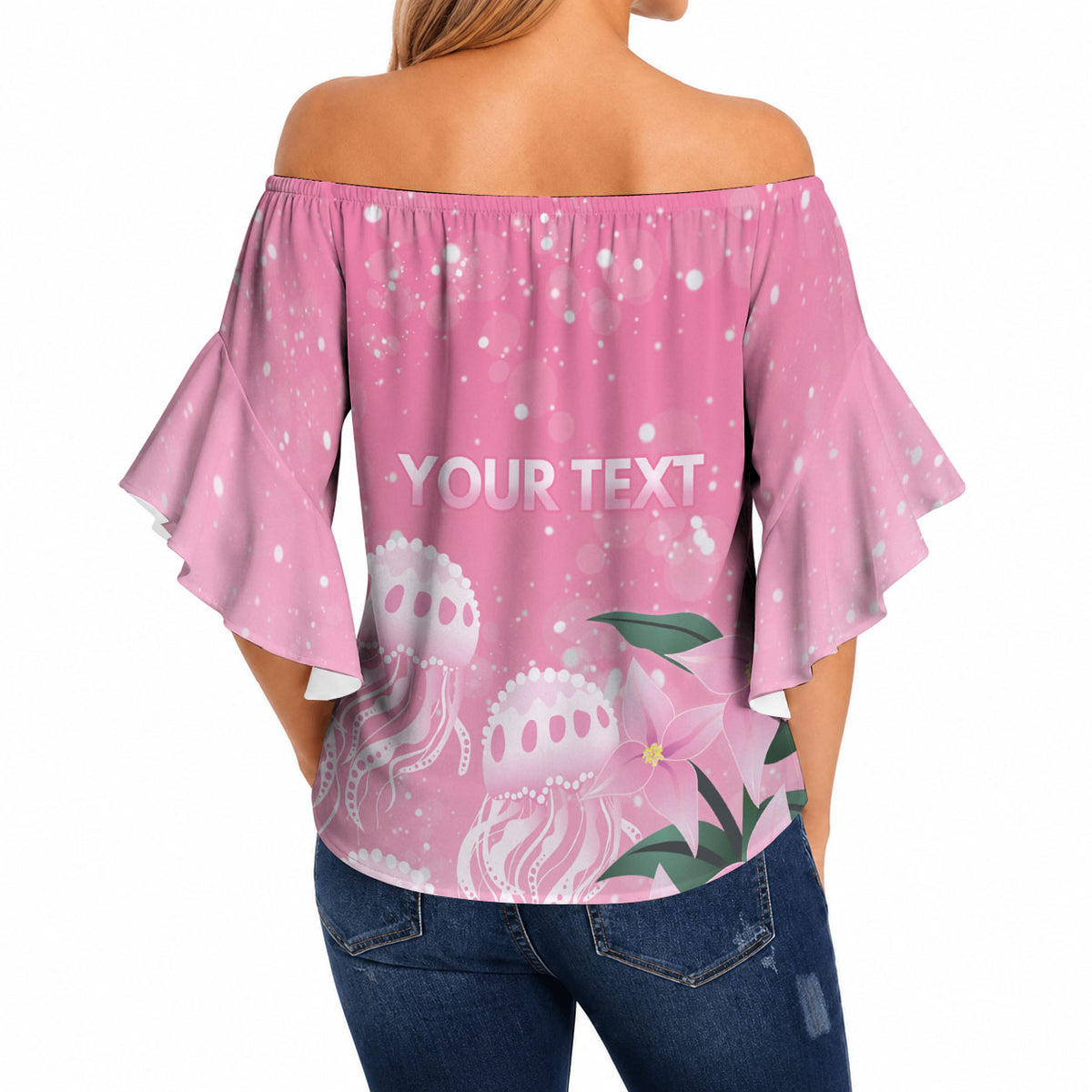 Personalised Pink Boronia of Hope Off Shoulder Wrap Waist Top Australia’s Fight Against Breast Cancer Support