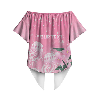 Personalised Pink Boronia of Hope Off Shoulder Wrap Waist Top Australia’s Fight Against Breast Cancer Support