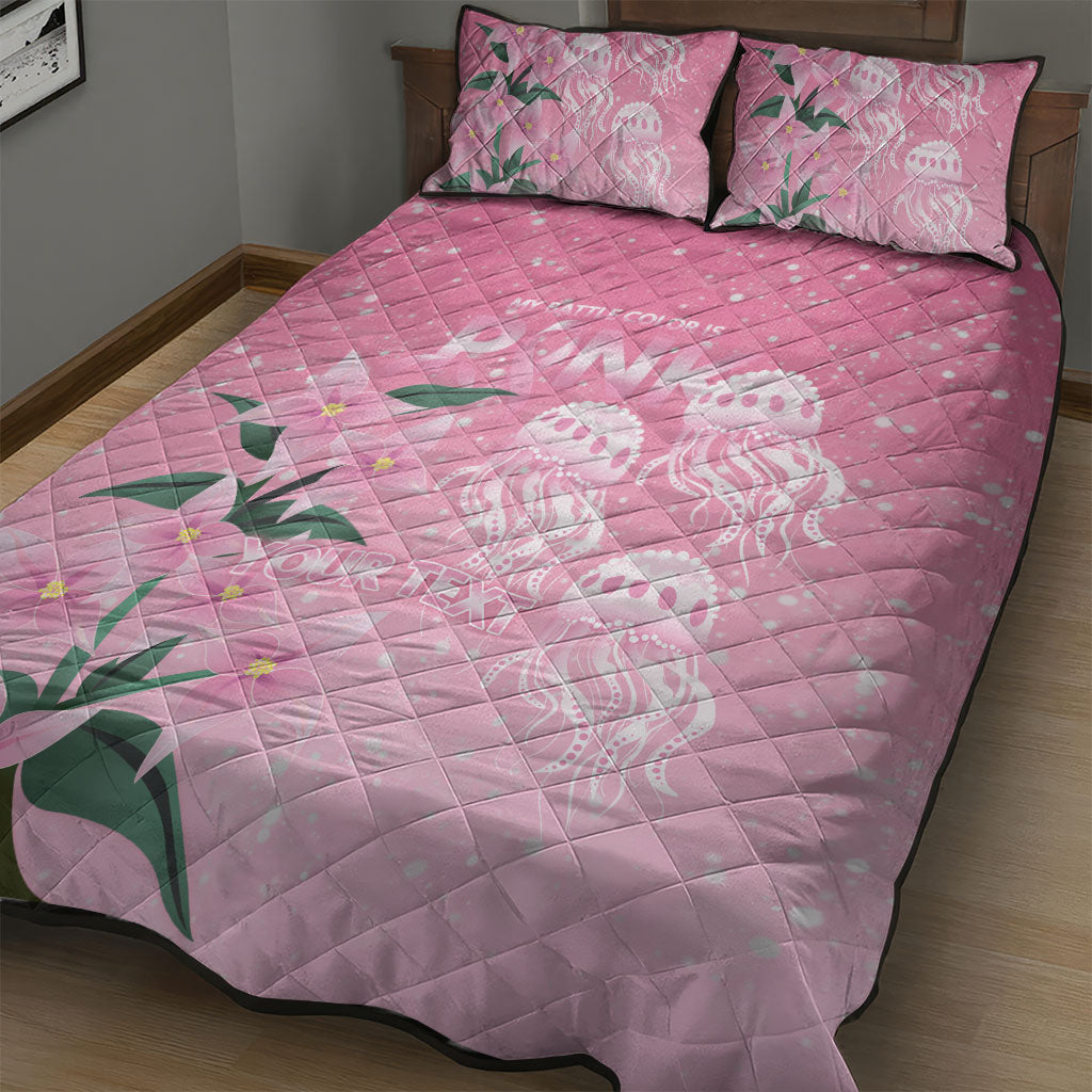 Personalised Pink Boronia of Hope Quilt Bed Set Australia’s Fight Against Breast Cancer Support