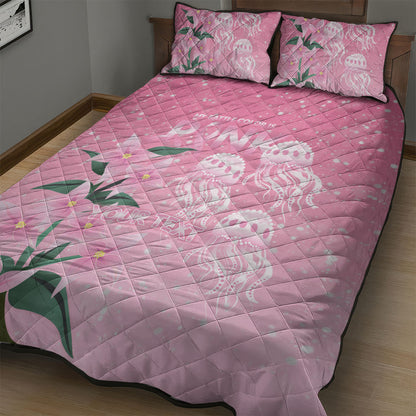 Personalised Pink Boronia of Hope Quilt Bed Set Australia’s Fight Against Breast Cancer Support