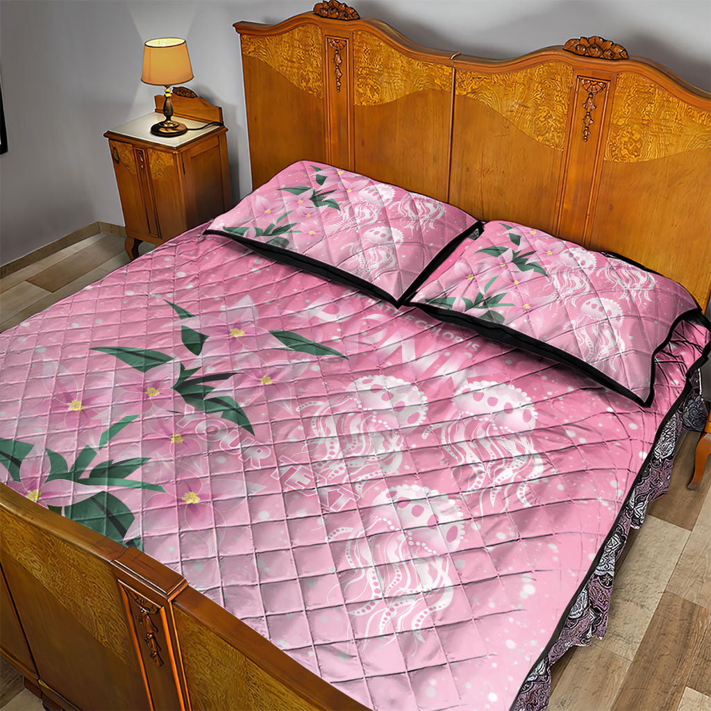 Personalised Pink Boronia of Hope Quilt Bed Set Australia’s Fight Against Breast Cancer Support