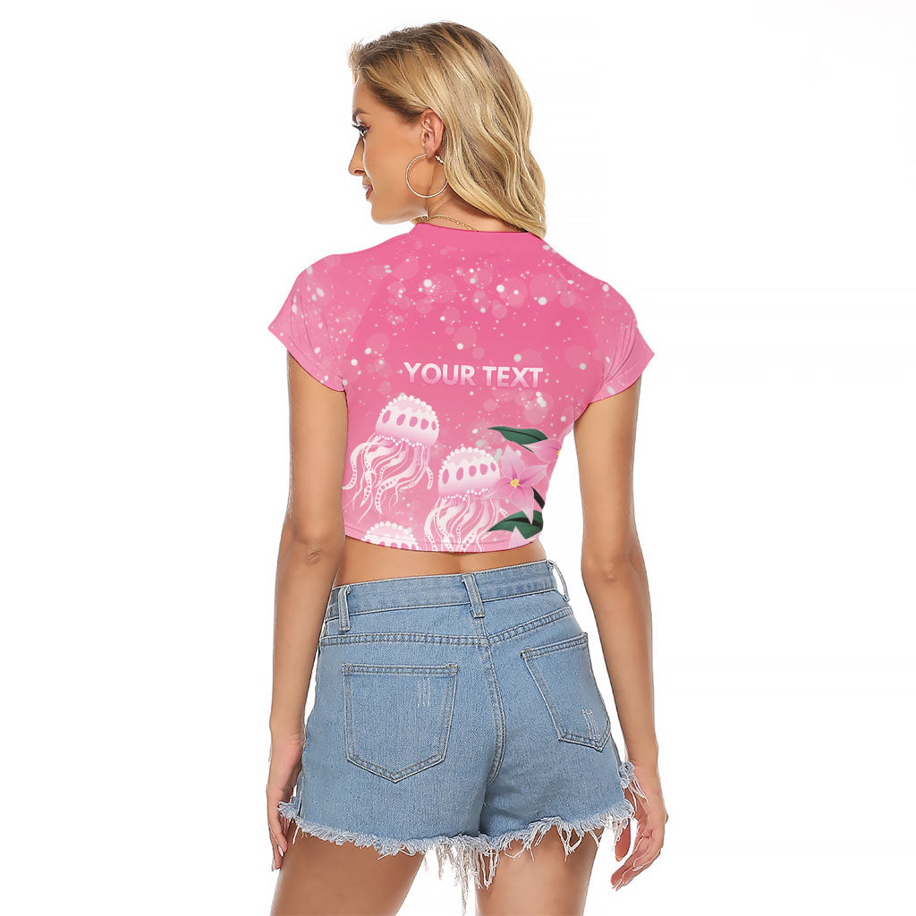 Personalised Pink Boronia of Hope Raglan Cropped T Shirt Australia’s Fight Against Breast Cancer Support