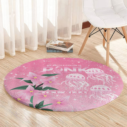 Personalised Pink Boronia of Hope Round Carpet Australia’s Fight Against Breast Cancer Support