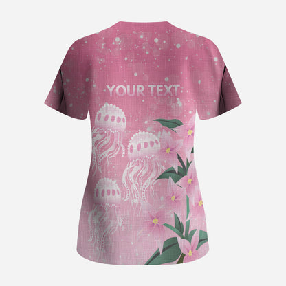 Personalised Pink Boronia of Hope Scrub Top Australia’s Fight Against Breast Cancer Support