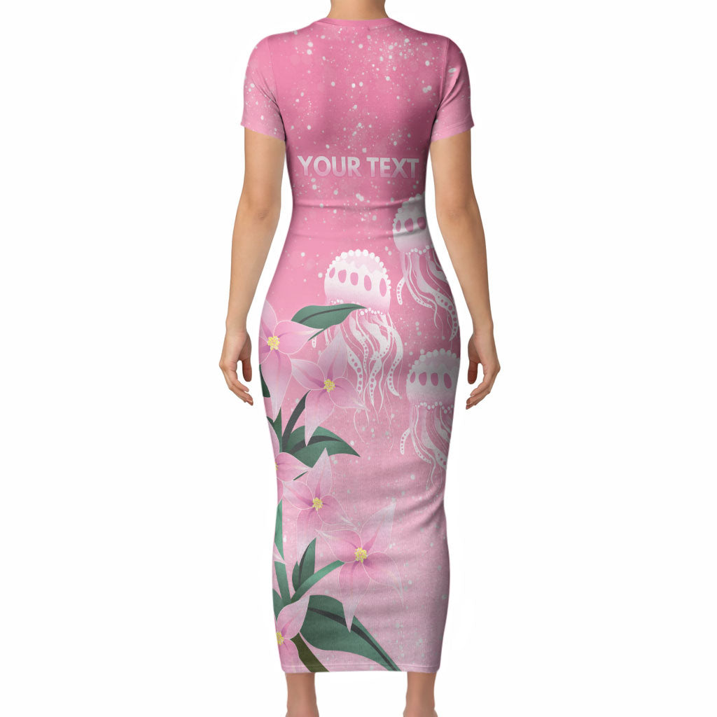 Personalised Pink Boronia of Hope Short Sleeve Bodycon Dress Australia’s Fight Against Breast Cancer Support