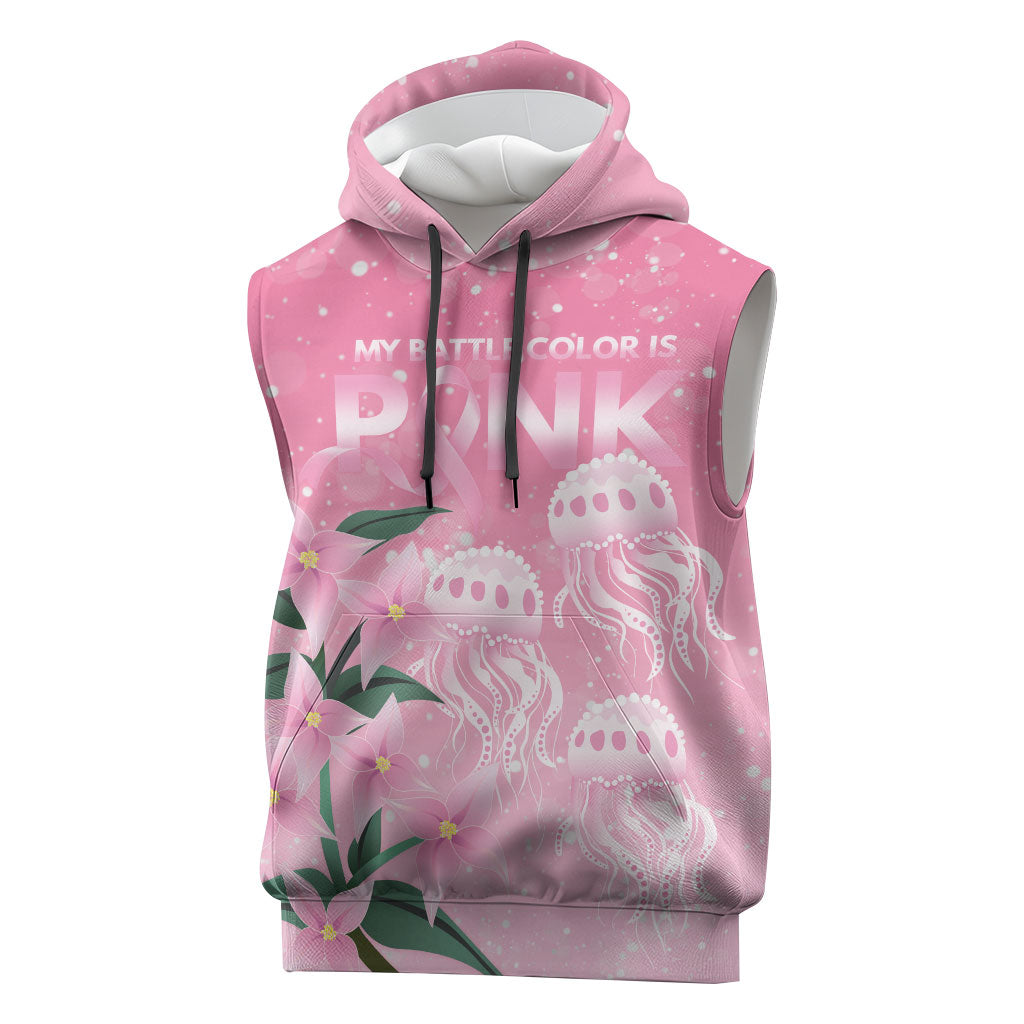 Personalised Pink Boronia of Hope Sleeveless Hoodie Australia’s Fight Against Breast Cancer Support